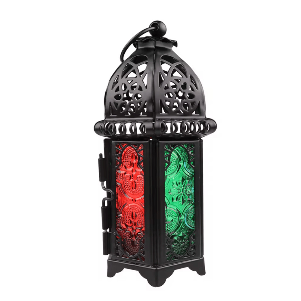 Moroccan Glow Hanging Glass Candle Lantern 3