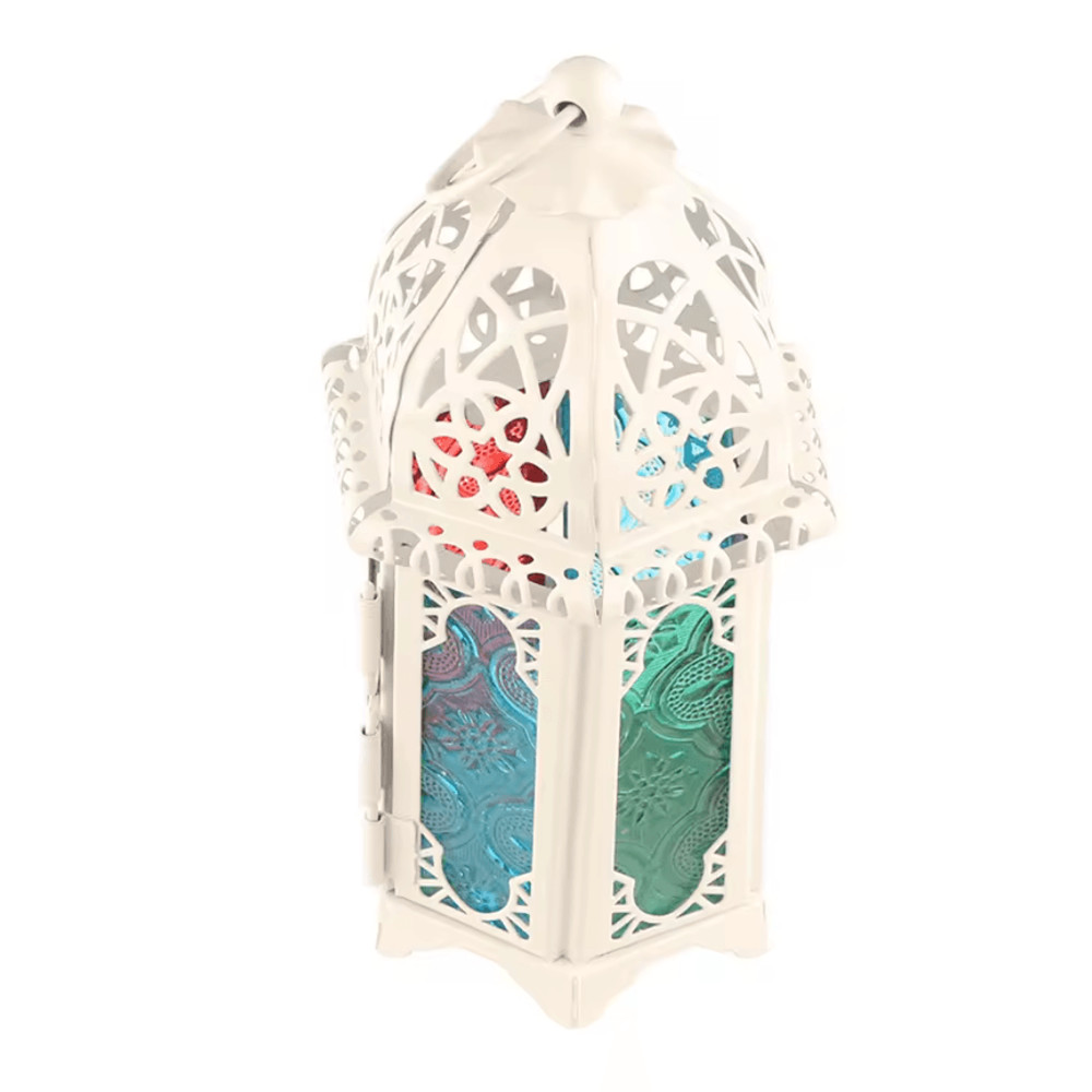 Moroccan Glow Hanging Glass Candle Lantern 6
