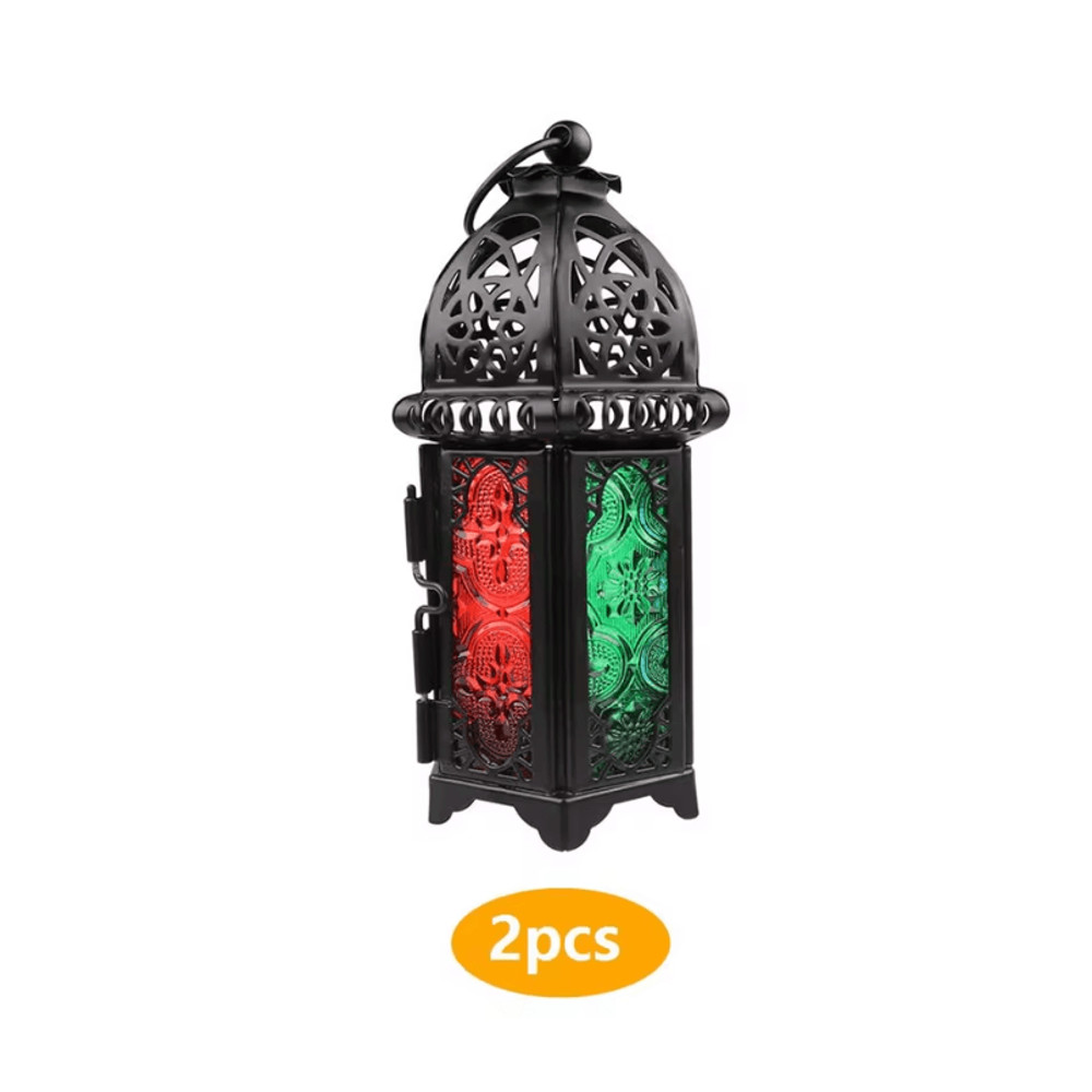 Moroccan Glow Hanging Glass Candle Lantern 7
