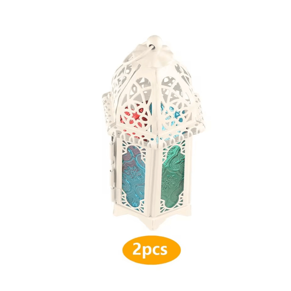 Moroccan Glow Hanging Glass Candle Lantern 8