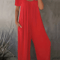 EasyFlow Plus Size Womens Summer Jumpsuit With Pockets 0