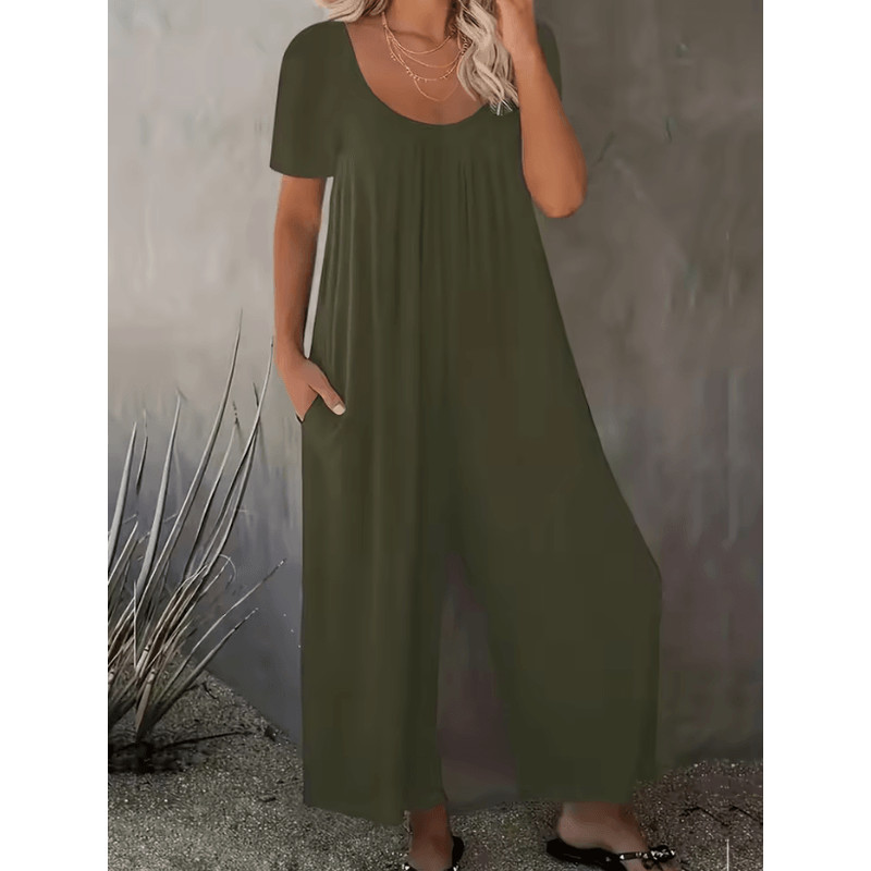 EasyFlow Plus Size Womens Summer Jumpsuit With Pockets 2