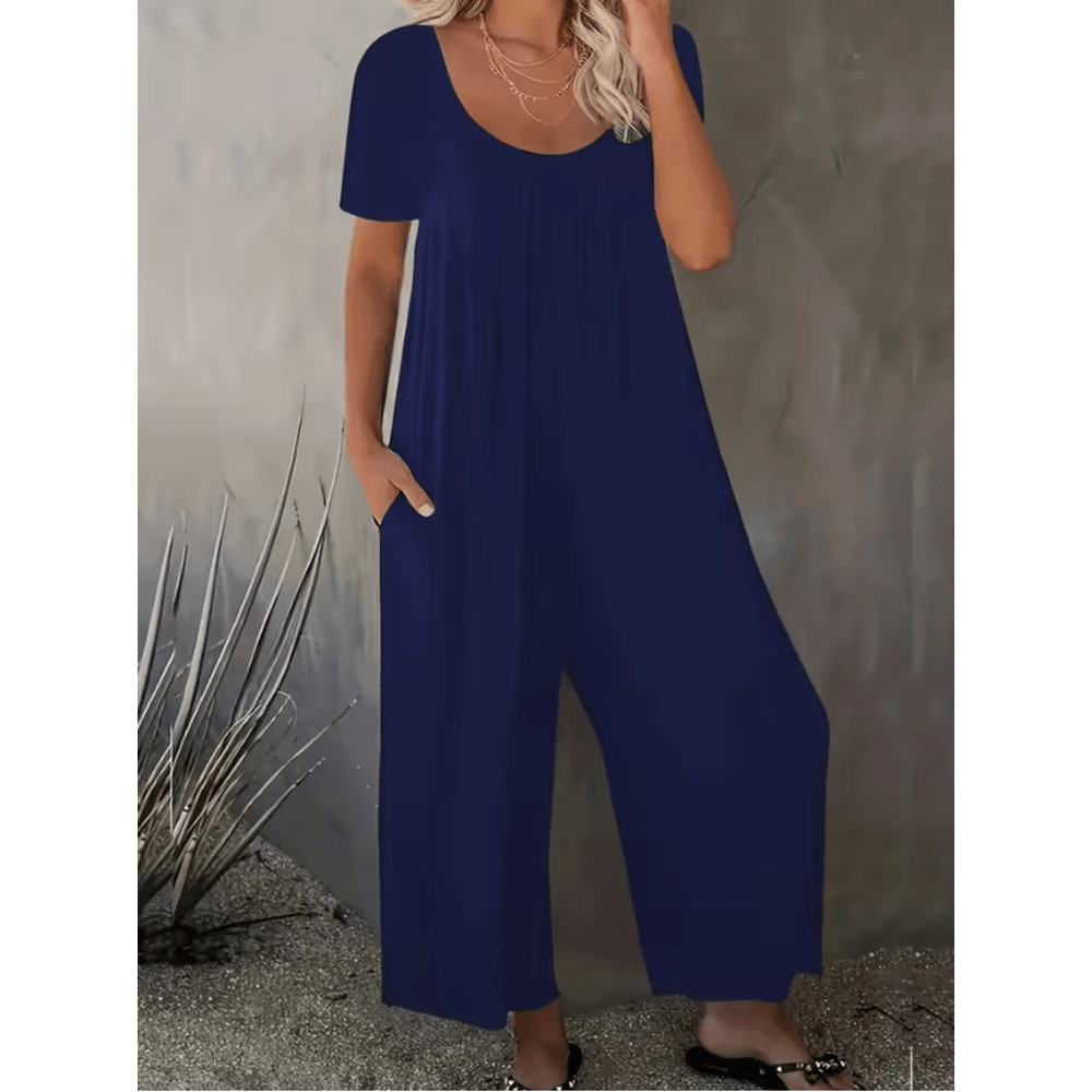 EasyFlow Plus Size Womens Summer Jumpsuit With Pockets 4