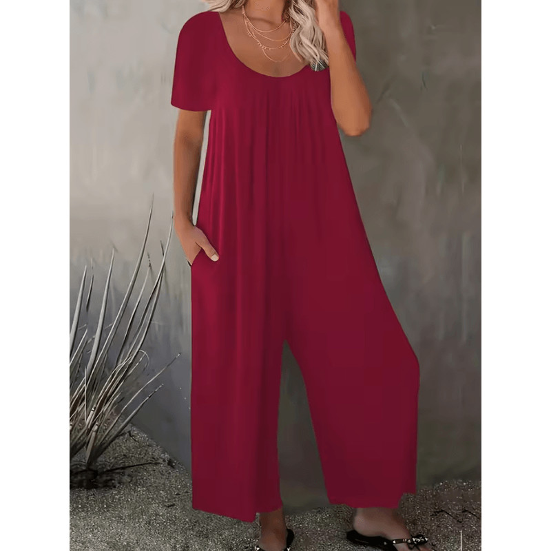 EasyFlow Plus Size Womens Summer Jumpsuit With Pockets 8
