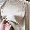 CozyCharm Womens Knitted Turtleneck Sweater With Button Detail 3