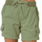BreezeFit Womens Cotton Linen Cargo Shorts With Elastic Waist 2