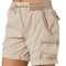 BreezeFit Womens Cotton Linen Cargo Shorts With Elastic Waist 5