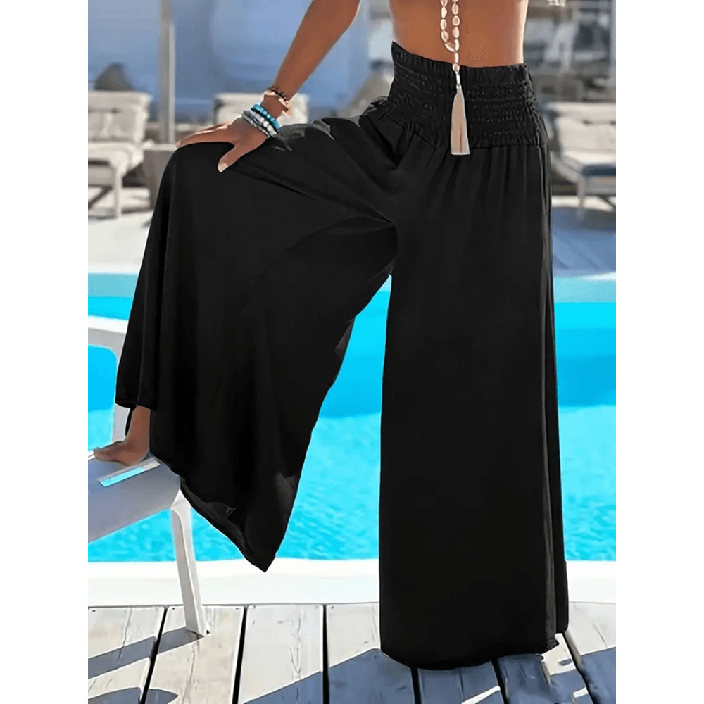 SilkEase Plus Size High Waisted Ice Silk Trousers 0