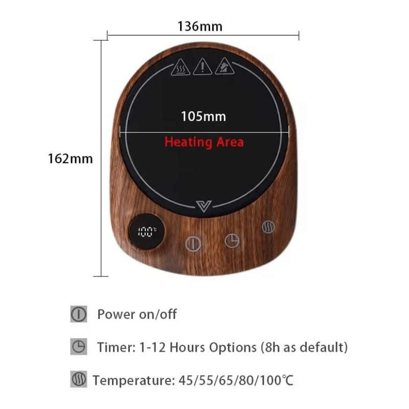 WarmBrew Electric Mug Warmer With Adjustable Temperature And Auto Shut Off 3