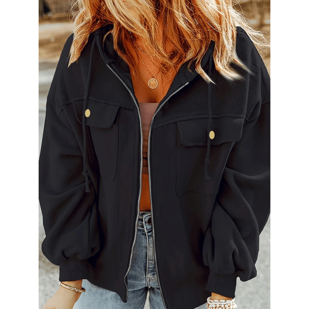 CozyLayer Plus Size Womens Fleece Zip Up Hooded Jacket 0