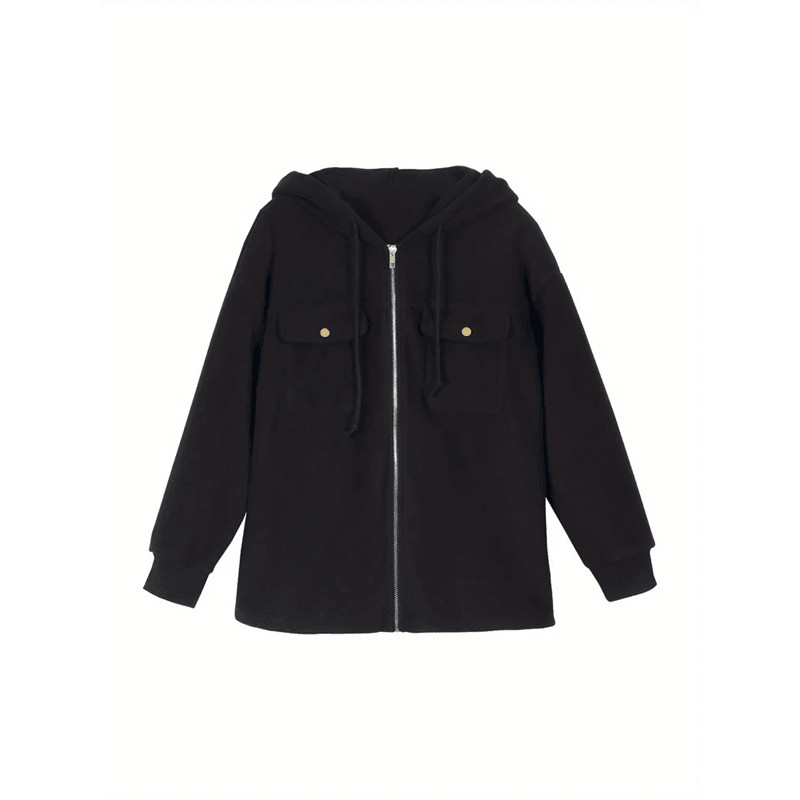 CozyLayer Plus Size Womens Fleece Zip Up Hooded Jacket 1