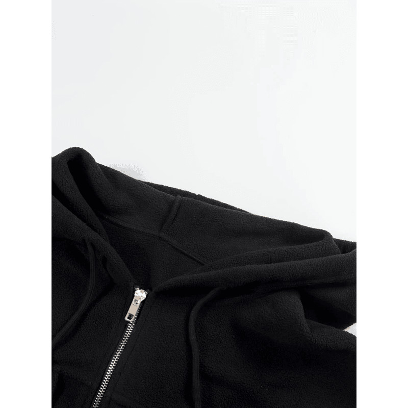 CozyLayer Plus Size Womens Fleece Zip Up Hooded Jacket 3