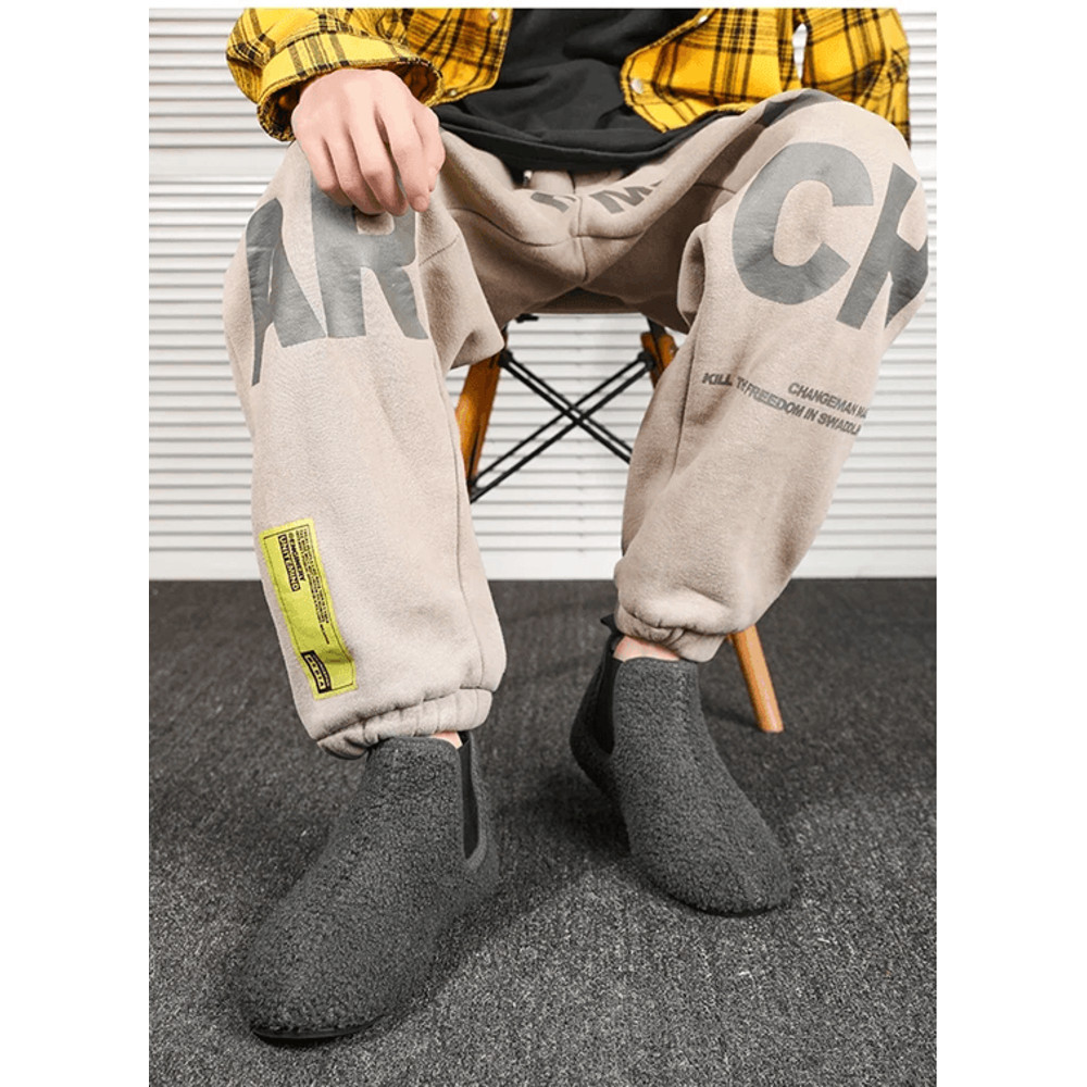 Mens Winter Warm Cotton Slippers Indoor Plush Anti Slip Soft Sole Shoes 3