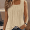 Womens Sleeveless Square Neck Tank Top Casual Hollow Loose Blouse Plus Size 1