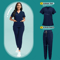 Womens Stretch Scrubs Set Nursing Medical Uniform With Jogger Pants 7