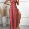 Boho Summer Backless Split Thigh Maxi Dress 1