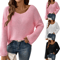 Womens Off Shoulder Pullover Sweater With Flare Sleeves 0