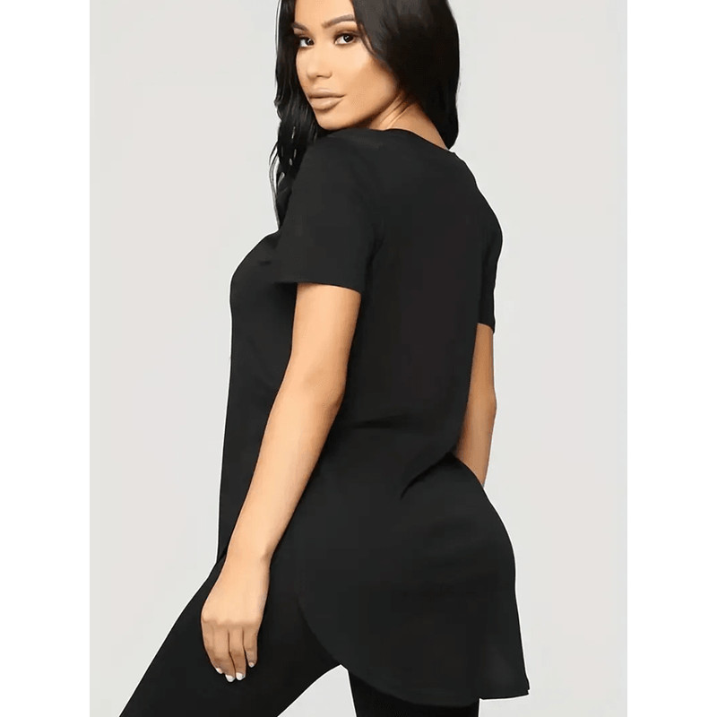 Plus Size Womens Graphic T Shirt Casual Short Sleeve Top 2