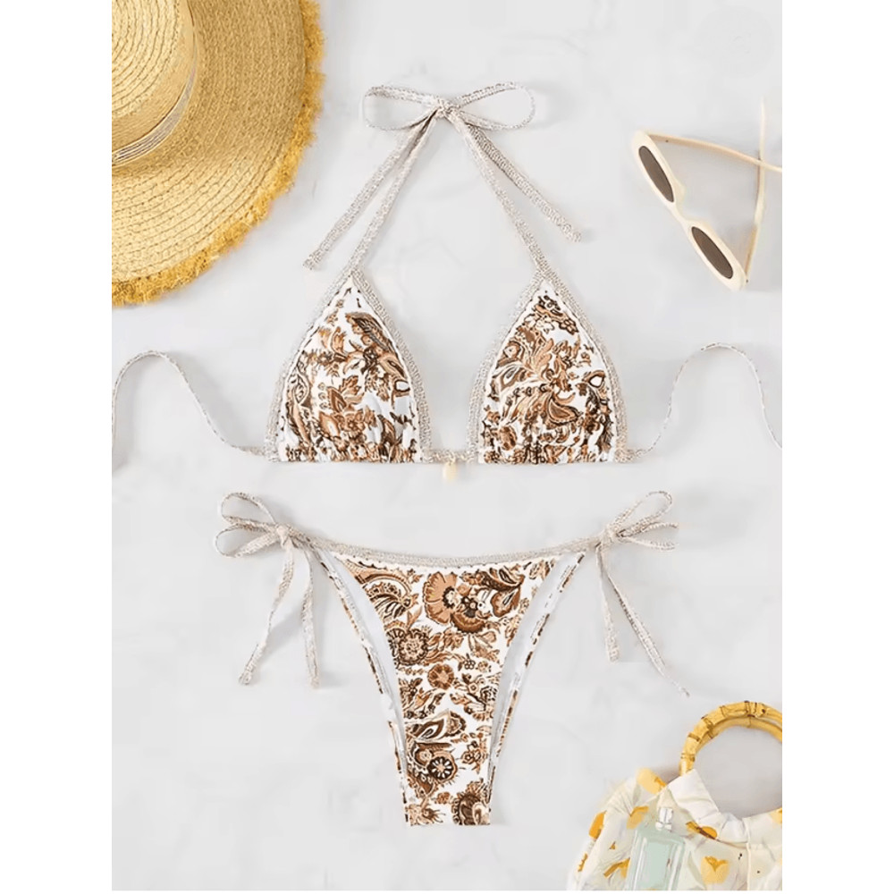 Summer Halter String Triangle Bikini Two Piece Swimwear For Women 1