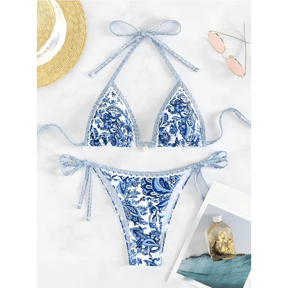 Summer Halter String Triangle Bikini Two Piece Swimwear For Women 2