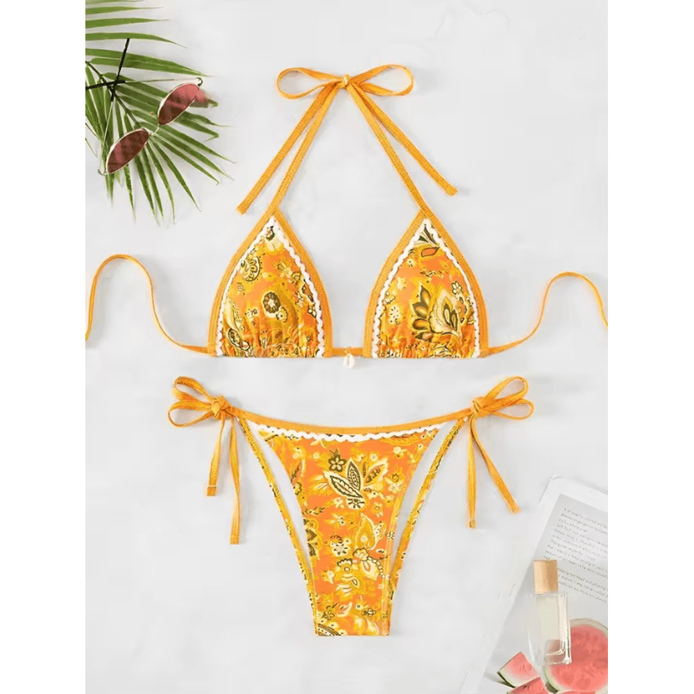 Summer Halter String Triangle Bikini Two Piece Swimwear For Women 3