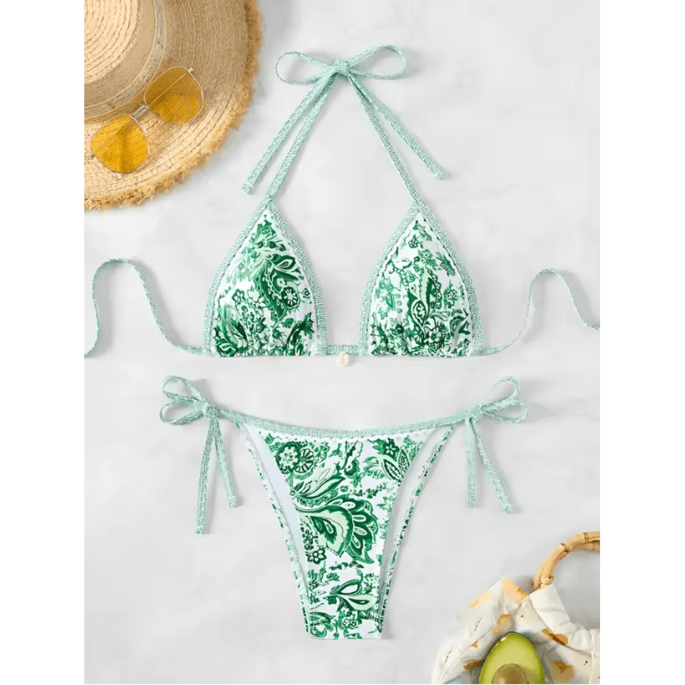 Summer Halter String Triangle Bikini Two Piece Swimwear For Women 4