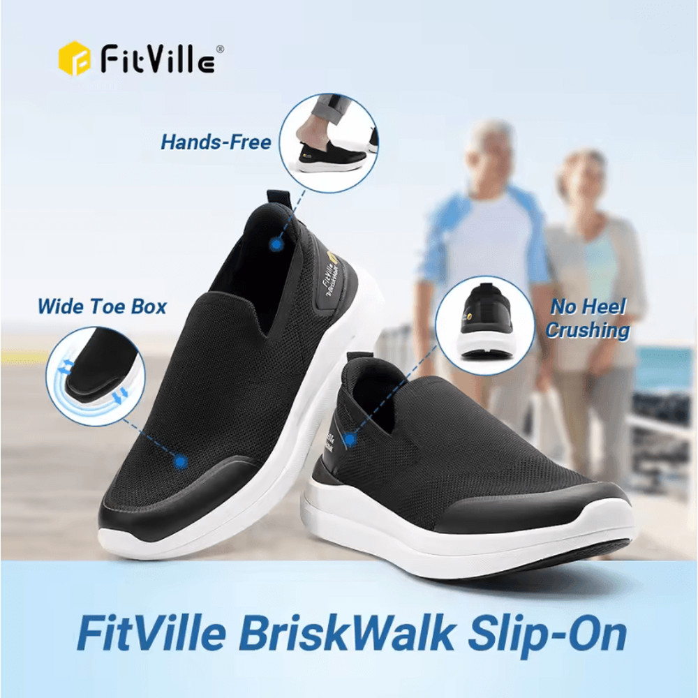 FitVille Mens Extra Wide Walking Shoes For Plantar Fasciitis And Foot Pain Relief 1
