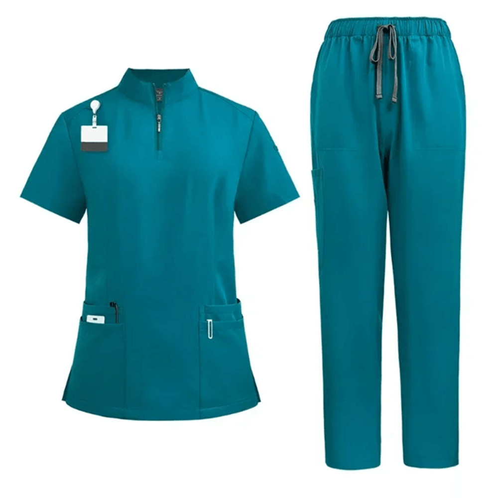 Professional Women Scrub Set Medical Uniform With Pants And Top 1