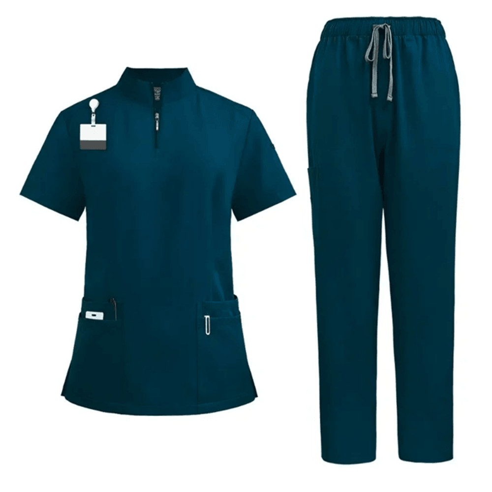 Professional Women Scrub Set Medical Uniform With Pants And Top 2