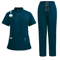 Professional Women Scrub Set Medical Uniform With Pants And Top 2