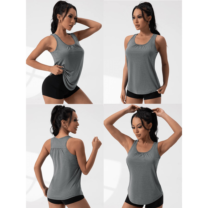 Womens V Neck Sleeveless Yoga Top Loose Fit Workout Tank For Gym And Running 2