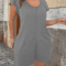 Plus Size V Neck Jumpsuit With Flounce Sleeves And Pockets Casual Chic Summer Outfit 0