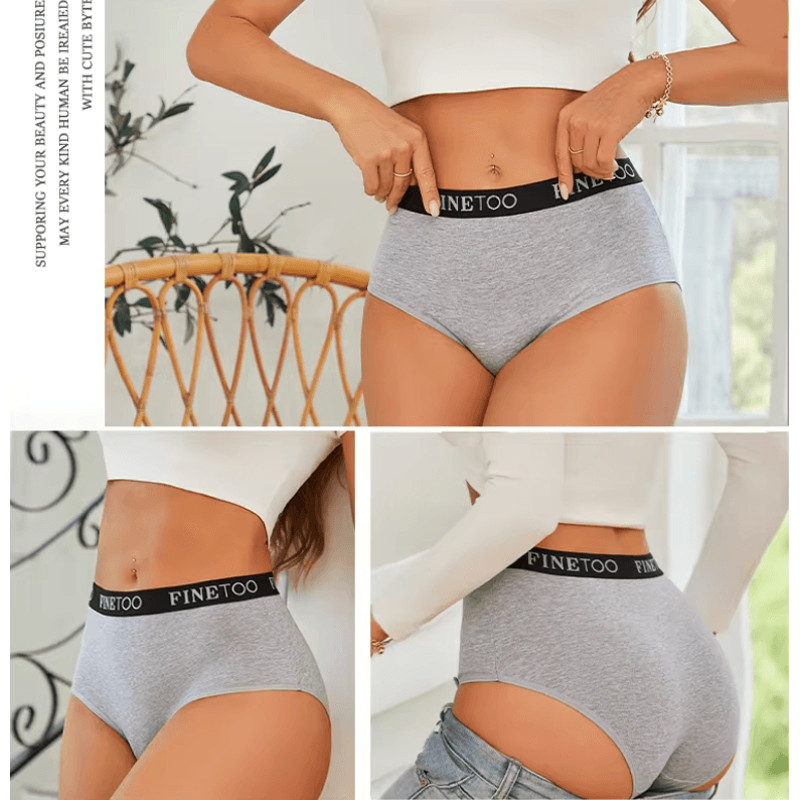 Womens Cotton Briefs 3 Pack Seamless Plus Size Breathable Underwear 1