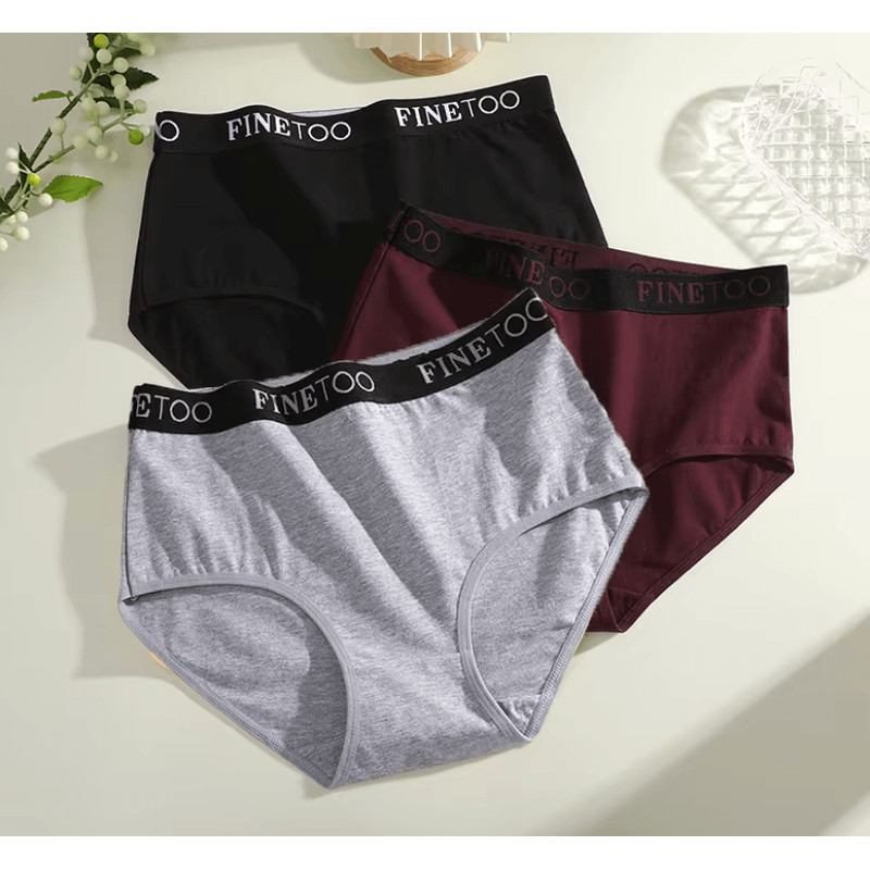 Womens Cotton Briefs 3 Pack Seamless Plus Size Breathable Underwear 2