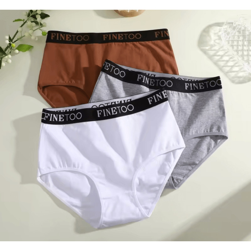 Womens Cotton Briefs 3 Pack Seamless Plus Size Breathable Underwear 4