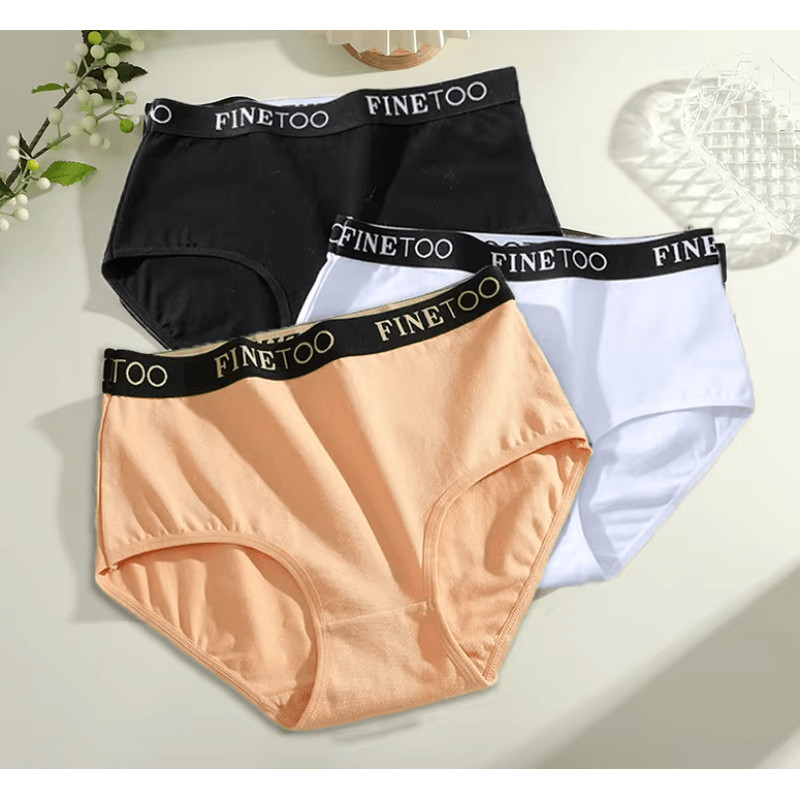 Womens Cotton Briefs 3 Pack Seamless Plus Size Breathable Underwear 6