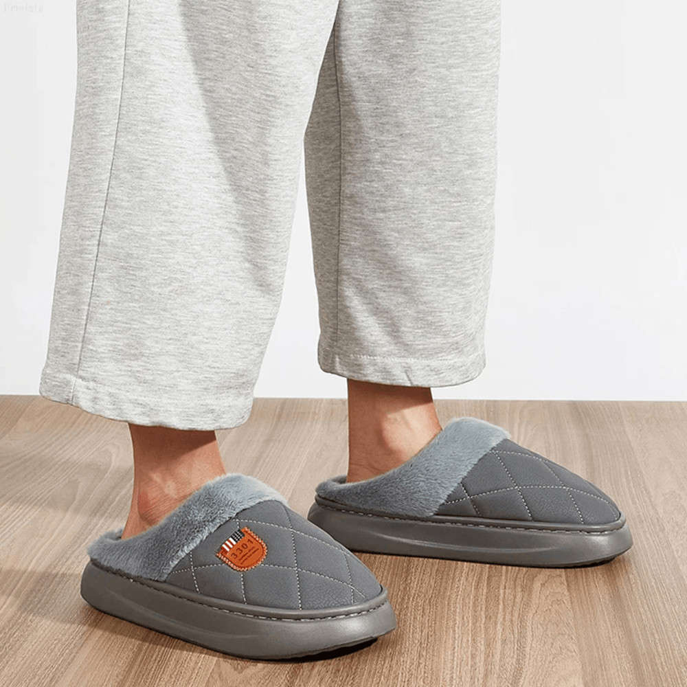 Mens Memory Foam House Slippers Plush Indoor Winter Shoes With Non Slip Sole 0