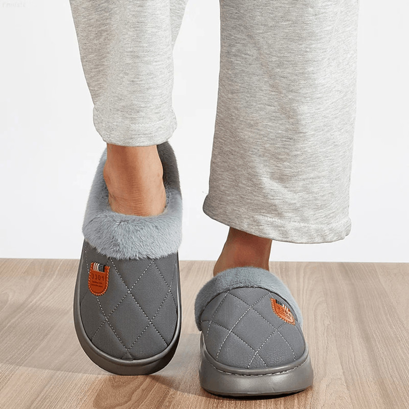 Mens Memory Foam House Slippers Plush Indoor Winter Shoes With Non Slip Sole 1