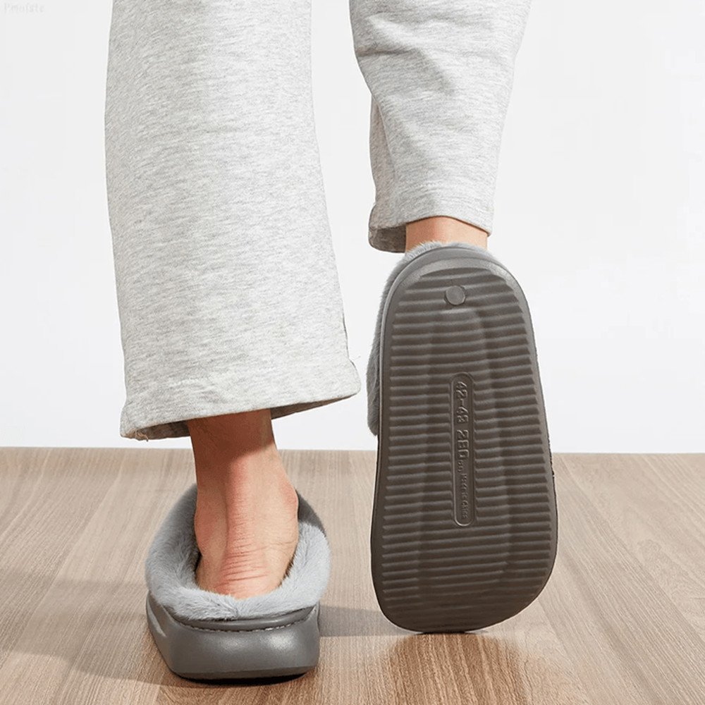 Mens Memory Foam House Slippers Plush Indoor Winter Shoes With Non Slip Sole 2