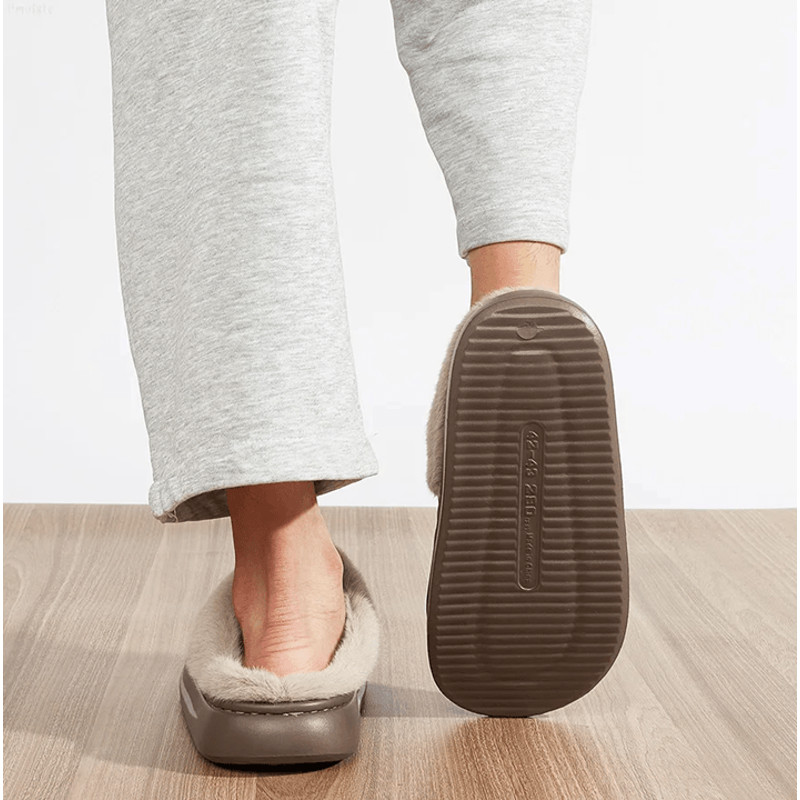 Mens Memory Foam House Slippers Plush Indoor Winter Shoes With Non Slip Sole 5