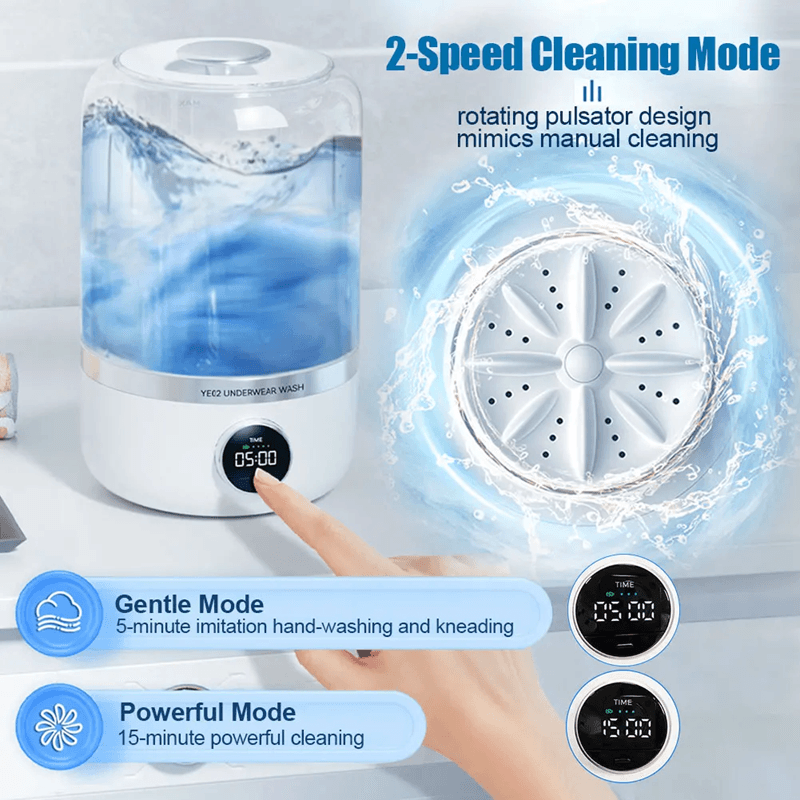 Portable Cordless Mini Washing Machine USB Rechargeable Travel Laundry Washer 1