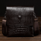 Mens Leather Messenger Bag Business Crossbody Satchel With Crocodile Grain 1