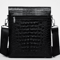 Mens Leather Messenger Bag Business Crossbody Satchel With Crocodile Grain 2