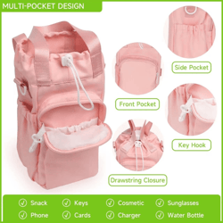 outdoor waterproof insulated water bottle pouch with adjustable strap