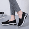 Breathable Wedge Heel Loafers For Women Slip On Knitted Walking Shoes 1