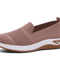 Breathable Wedge Heel Loafers For Women Slip On Knitted Walking Shoes 2