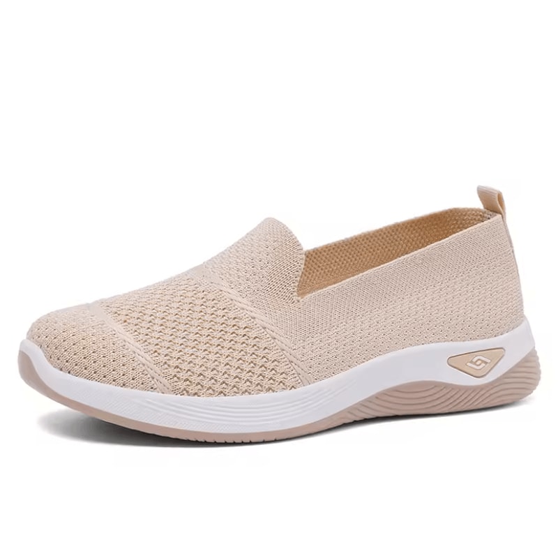 Breathable Wedge Heel Loafers For Women Slip On Knitted Walking Shoes 3