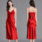 Elegant Satin Silk Nightgown For Women Sleeveless Long Slip Dress 0