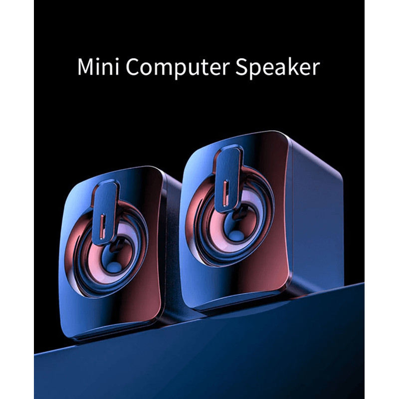USB Computer Speakers With HIFI Stereo Sound And LED Light For Desktop 0