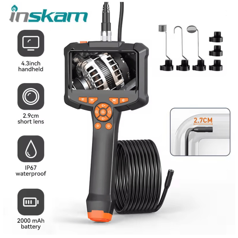INSKAM Industrial Endoscope Camera 43 Inch Screen HD Pipe Inspection Borescope 0